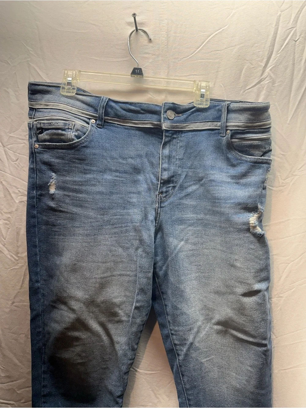 Kancan Jeans Size 20 Distressed Skinny Jeans Raw Frayed Hem Stretch